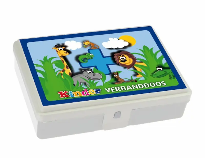 Mini EHBO Doos voor Kinderen – Compacte Kinderverbanddoos met Jungle Sticker – Sanaplast - Afbeelding 2