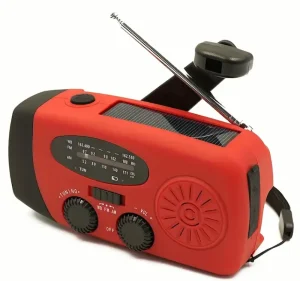 Compacte Noodradio met LED-lamp, Powerbank & Zonnepaneel – AM/FM/NOAA