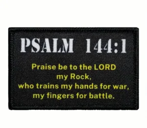 Patch – Psalm 144:1 – Tactisch Morale Patch met Velcro – 8x5 cm