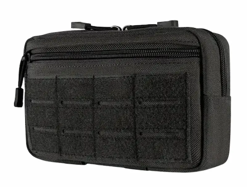 Tactische Admin Pouch – Zwart – MOLLE Compatible – 21x12x6 cm – Elastische Lussen & Ritsvak