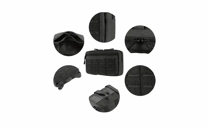 Tactische Admin Pouch – Zwart – MOLLE Compatible – 21x12x6 cm – Elastische Lussen & Ritsvak - Afbeelding 4