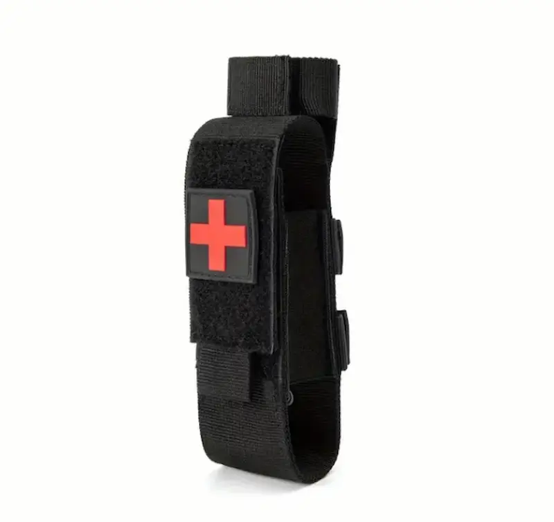 Tourniquet Houder – Zwart – MOLLE-compatibel met Schaarhouder & Patch