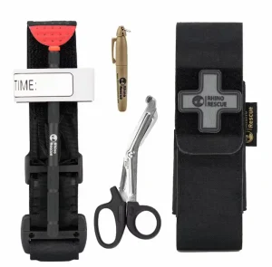Rhino Rescue Tourniquet Set – Compleet Eerste Hulp Set met Houder, Schaar & Marker