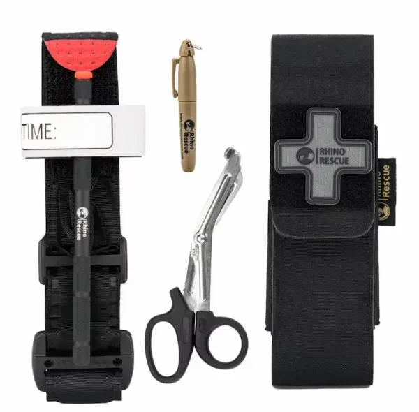 Rhino Rescue Tourniquet Set – Compleet Eerste Hulp Set met Houder, Schaar & Marker