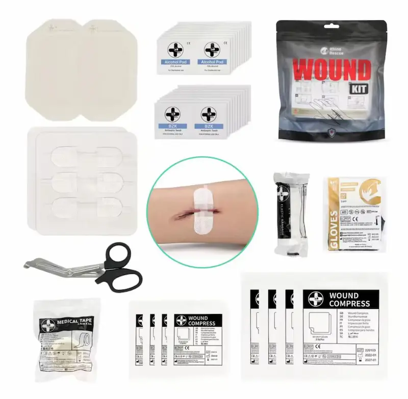 Rhino Rescue Wound Kit – Complete Wondverzorgingsset voor EHBO en Noodsituaties - Afbeelding 2