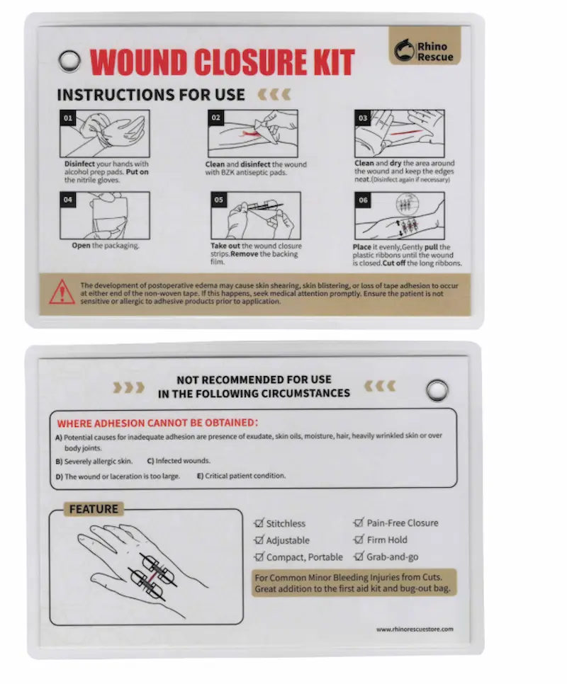 Rhino Rescue Wound Kit – Complete Wondverzorgingsset voor EHBO en Noodsituaties - Afbeelding 3