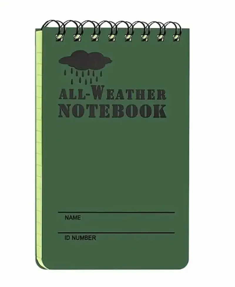 Waterproof Notitieblok – Regenbestendig Outdoor Notitieboekje - Groen of Zwart