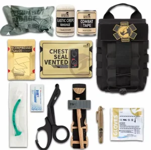 rhino rescue trauma kit zwart molle pouch