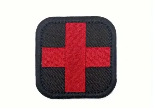 EHBO Patch Rood Kruis 5x5 cm - klittenband embleem voor medische tassen en pouches