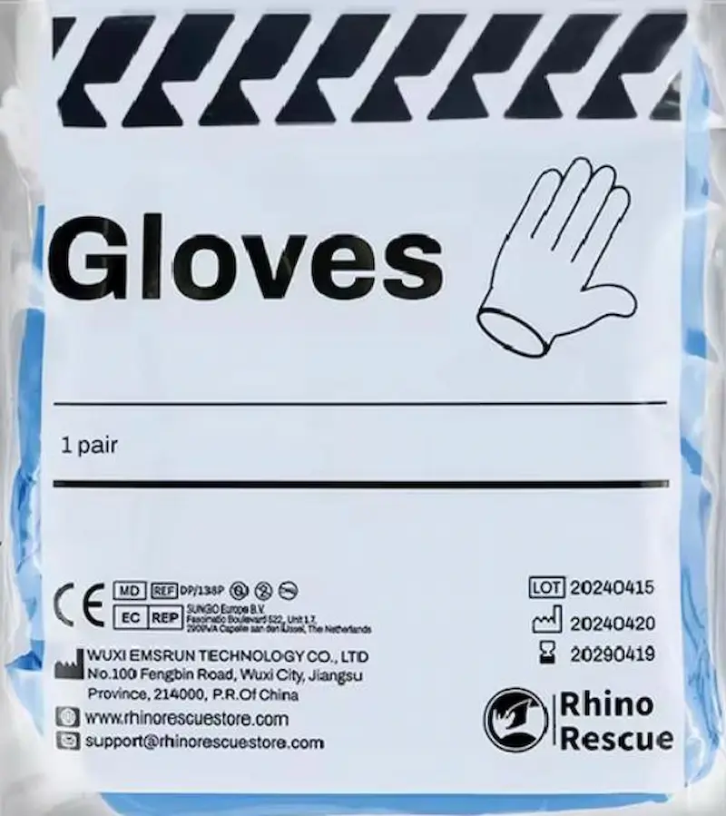 blauwe nitril handschoenen 1 paar voor EHBO