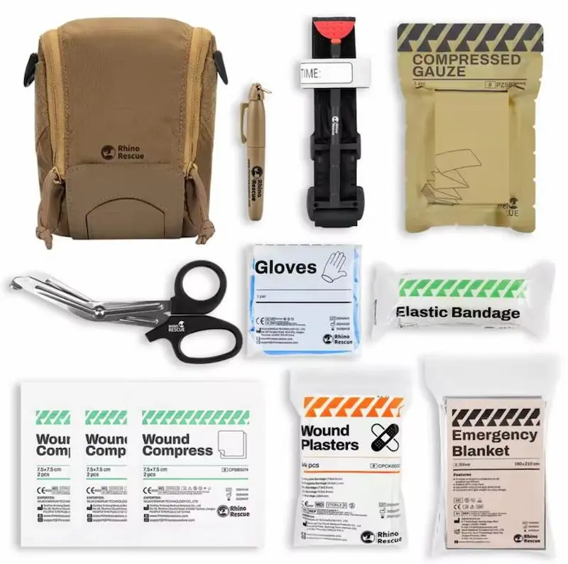 Rhino Rescue Individual EDC Kit – Compacte Persoonlijke EHBO-set (Zwart/Bruin) - Afbeelding 4